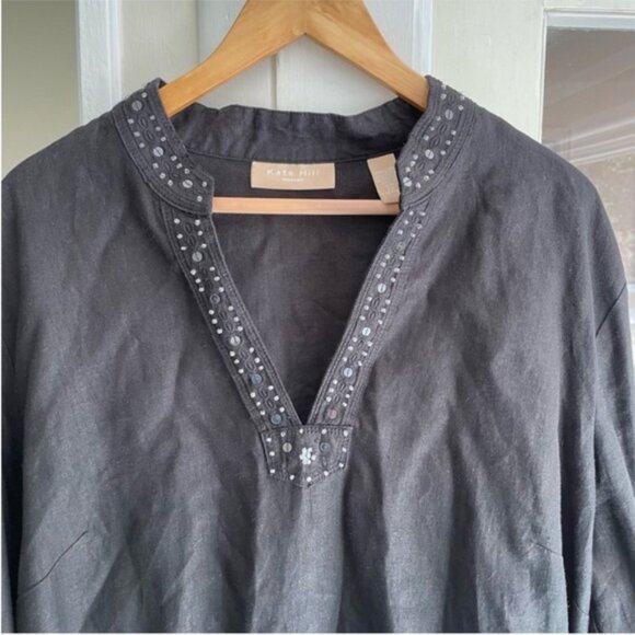 Kate Hill Women's Linen Tunic Top - Picture 4 of 11